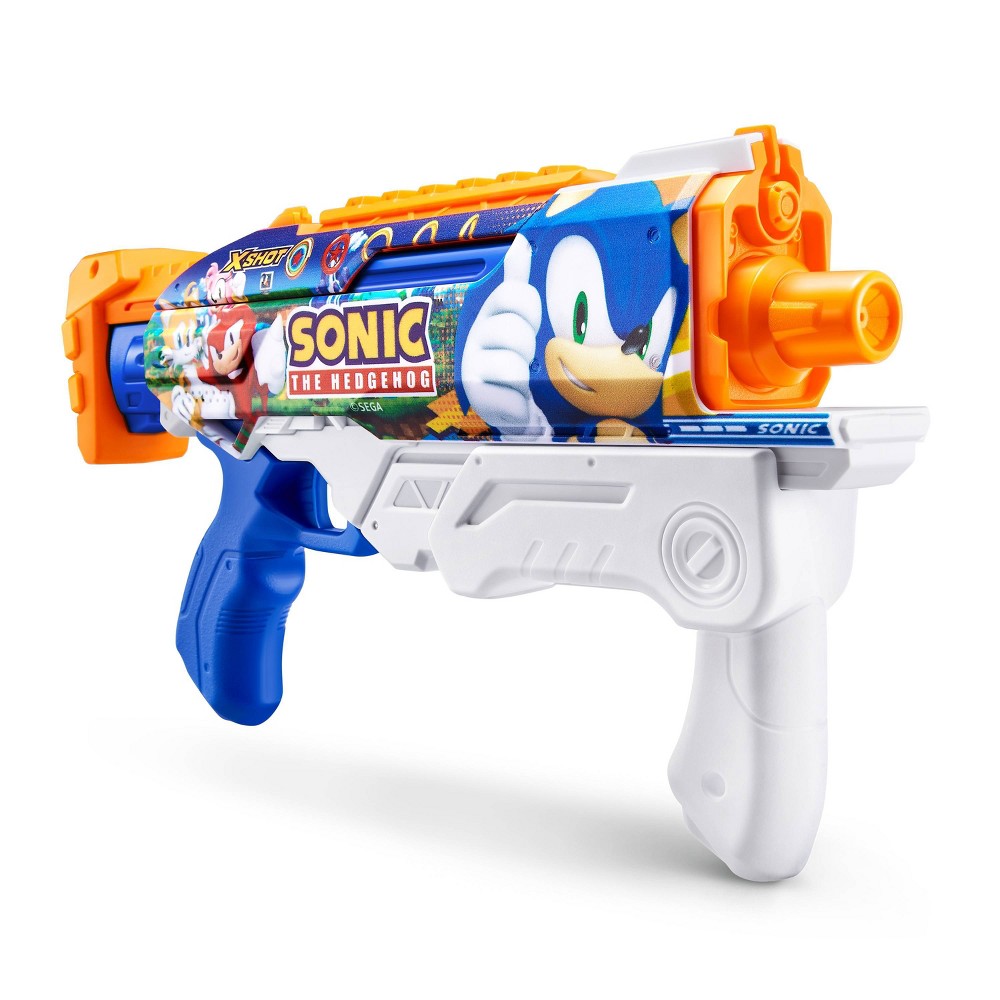 Sonic The Hedgehog Toys XSHOT Water Fast-Fill Skins Sonic the Hedgehog (500ml 33ft) Hyperload Water Blaster by ZURU Outdoor Summer Toy for Kids Teens & Adults Ages 5+