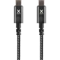 Black Xtorm USB-C PD cable, 1m length, braided design, with reinforced connectors featuring Xtorm logo.