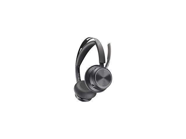 Black Bluetooth wireless headset with a sleek design, featuring a padded headband, adjustable ear cups, and a USB-A connector, certified for Microsoft Teams use.