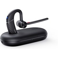Black Yealink BH71 headset with sleek earpiece, boom mic, and compact charging case.