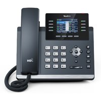 Yealink SIP-T44U IP phone, grey, 8 lines, LCD screen, keypad, and Wi-Fi capability.