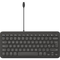 Black ZAGG Connect 12C keyboard, compact design, USB connection, QWERTY UK layout with rounded keys.