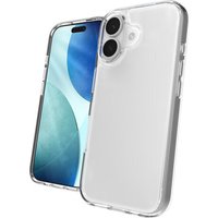 Clear ZAGG Crystal Palace Lite case for iPhone 17, featuring a slim, transparent design with reinforced corners.