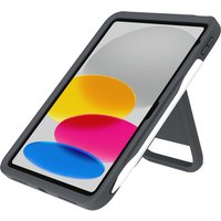 Gray ZAGG Durango iPad case with built-in stand, rugged edges, and precise cutouts for buttons and ports.