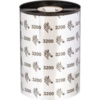 Zebra thermal-transfer ribbon roll, 156mm x 450m, white with black Zebra logo and "3200" pattern, pack of 6.