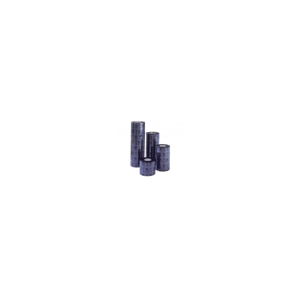 Zebra 800300-306 printer ribbon in black, designed for 1500 pages, featuring cylindrical rolls with a textured surface and clear labeling for easy identification.