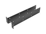 Black metal mounting bracket with multiple holes for installation, designed as an accessory for Zebra barcode readers.