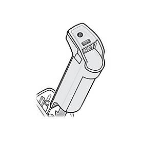 Zebra BTRY-DS22EAB0E-00 barcode reader accessory battery, featuring a sleek white plastic design with a rounded top and a small indicator light.
