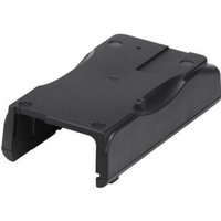 Black Zebra battery base housing with a rectangular shape and curved edges, featuring screw holes on top.