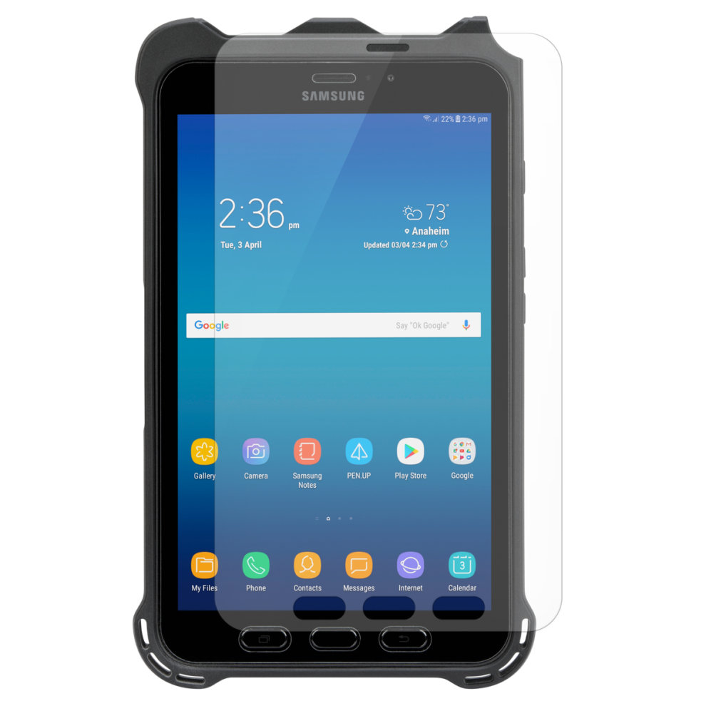 Clear screen protector designed for Zebra MISC-MC33 handheld mobile computer, featuring a durable, transparent material that fits over the device's touchscreen.