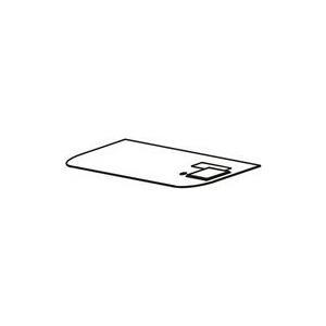 Zebra GK420T thermal transfer nameplate, featuring a rectangular shape, smooth plastic material, and a cut-out section for easy attachment.