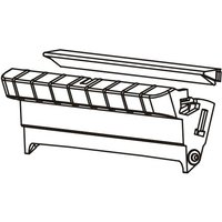 Black and white Zebra P1027135-044 printer kit with angular design and grid pattern on top.