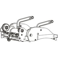 Black and white illustration of Zebra P1027135-046 printer/scanner spare part with gears and mounting brackets.