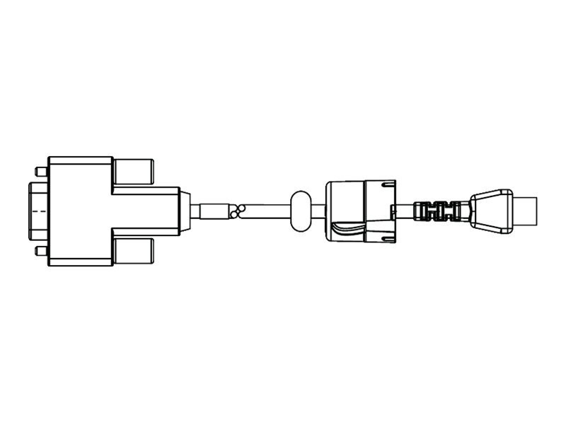 Zebra P1031365-053 barcode reader accessory featuring a black and gray connector with multiple ports and a flexible cable for easy attachment.