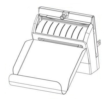 Zebra P1037974-069 printer/scanner spare part cutter, featuring a rectangular design with a silver and black finish, designed for precise paper cutting.