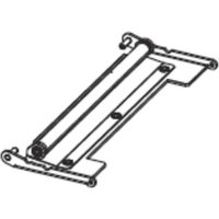 Black and white Zebra printer/scanner bracket holder with cylindrical and flat components, designed for secure mounting.