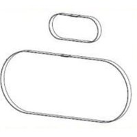 Two oval Zebra printer belts, one large and one small, in black rubber, designed for P1046696-146 model.
