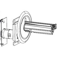 Zebra P1058930-052 printer spindle, cylindrical with grooved surface and circular mounting plate.