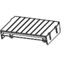 Black and white Zebra printer/scanner spare part with rectangular shape and vertical line pattern.