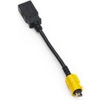 Black Zebra USB cable with USB A connector and yellow micro USB end.