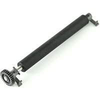 Black Zebra printer/scanner roller with textured surface and attached gear on one end.