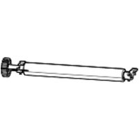 Black and white Zebra printer transfer roller with cylindrical shape and gear-like ends.
