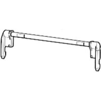 Zebra P1080383-407 printer latch, white plastic, elongated bar with hooks on both ends.