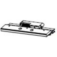 Zebra P1083320-010 print head, rectangular metal with mounting holes and connector port, for thermal transfer printing.
