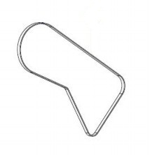 Metal belt accessory for Zebra P1083320-056 printer/scanner, featuring a sleek, silver finish and a unique, angular design for secure attachment.