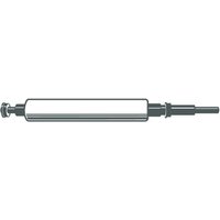 Gray cylindrical Zebra paper feed roller with metal ends and central rubber grip.