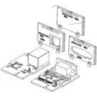 Black and white diagram of Zebra P1112640-212 printer/scanner bezel with detailed assembly parts.