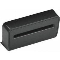 Black rectangular Zebra printer cutter accessory with a central slit.