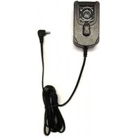 Black Zebra mobile device charger with attached coiled cable and angled plug.