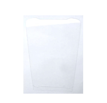 Clear mobile phone screen and back protector with rounded edges, designed for a precise fit, made from durable material for scratch resistance.