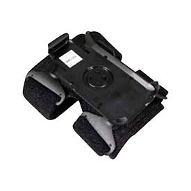 Black plastic mounting kit with foam padding, designed for secure attachment of Zebra SG-TC2Y barcode readers, featuring a circular base and adjustable side grips.