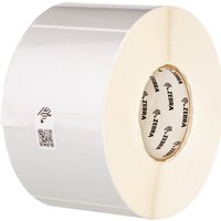 Zebra Z-Xtreme 5000T Silver Label thermal ribbon, 74 m, shiny silver finish with Zebra branding on inner core.