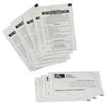 Zebra ZXP Series 8 Cleaning Card Kit featuring multiple transparent cleaning cards with printed instructions, designed for maintaining card printers.