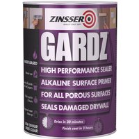 Zinsser Gardz high-performance sealer in a purple can with bold white text and application images.