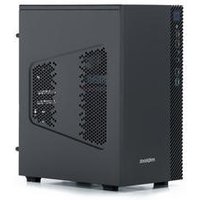 Black Zoostorm Delta desktop PC with mesh side panel, compact tower design, and front USB ports.