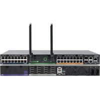 ZPE Nodegrid Net Services Router NSR Chassis with dual antennas, multiple Ethernet ports, and single DC & POE.