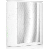 White Zyxel EE3301-00 hardware firewall with vertical vent slats and green LED indicators on the side.