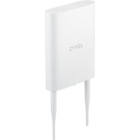 White Zyxel NWA55AXE wireless access point with dual antennas and sleek rectangular design.