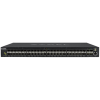 Black Zyxel XGS4600-52F switch with 48 ports, stackable design, and LED indicators on the front panel.
