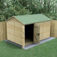 Black grid-patterned plastic shed base kit, 12x8 feet, designed for stability and drainage, by ProBASE.