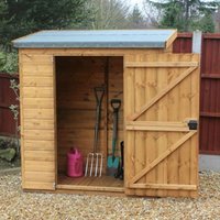Black grid-patterned plastic shed base kit with interlocking panels for 7x3 sheds, designed for stability and drainage.