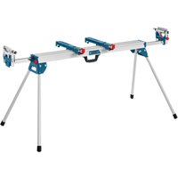 Bosch GTA 3800 Professional Stand, silver and blue, foldable legs, adjustable supports, carrying handle.