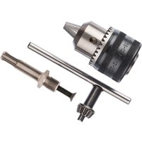 Bosch SDS+ adapter with silver drill chuck, black grip, and metal key for 1.5-13mm drill bits.