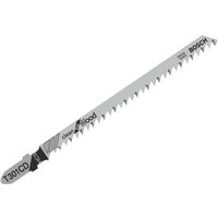 Bosch T301CD jigsaw blade, 117mm, silver with black text, sharp teeth for clean wood cutting.