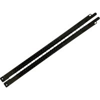 Black Dewalt XR FlexVolt Poroton Blades, 430mm, with serrated edges and dual mounting holes.