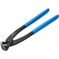 Black Draper Expert 225mm Concreters Nippers with blue rubber-coated handles and sharp cutting edges.